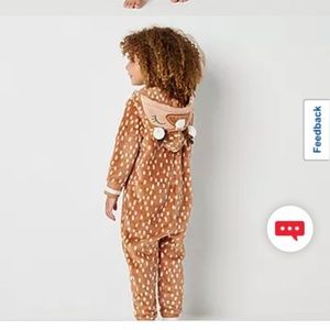 Reindeer fleece onesie